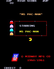 Ms. Pac-Man (with speedup hack) Title Screen